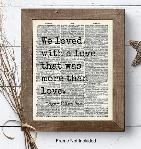Miniatura 7 de Edgar Allan Poe - Decoración artística de pared con cita – Regalo para esposa, novia, mujeres, ella, aniversario, decoración artística