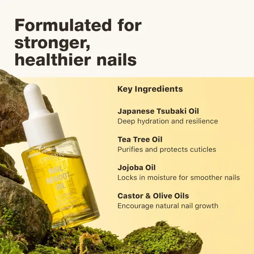 Miniatura 4 de Onsen Secret Aceite de reparación de uñas y cutículas (1.3 fl oz), fórmula de aceite seco, tsubaki japonés, árbol de té y jojoba, fortalece