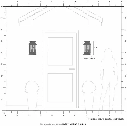 Miniatura 9 de Livex Lighting 2014-07 Princeton linterna de pared al aire libre
