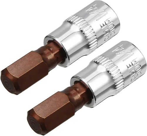 Miniatura 8 de uxcell Juego de 2 llaves hexagonales de 1/4 pulgadas x H5 (0.197 in), puntas de acero S2 CR-V de 1.5 pulgadas de longitud, uso con llave