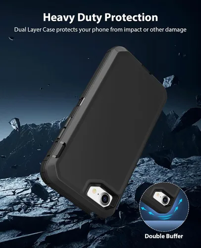 Miniatura 3 de Jelanry para iPhone 5/ 5S/ SE 1ª Generación (2016) Funda de uso rudo resistente a prueba de golpes de doble capa, carcasa protectora deportiva