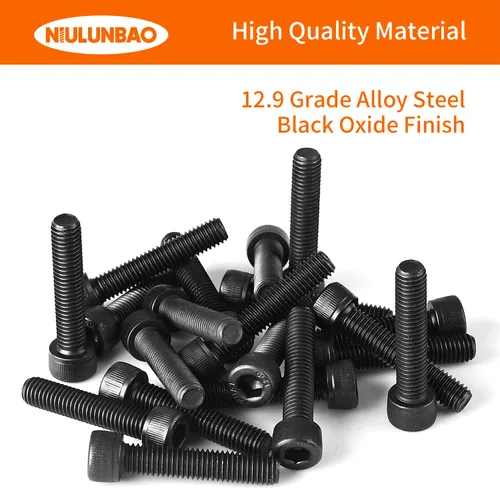 Miniatura 4 de Tornillos de cabeza hexagonal M6-0.039 x 0.472 in, acero de aleación de grado 12.9, unidad hexagonal métrica Allen, acabado de óxido negro, rosca a