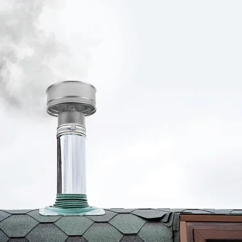 Miniatura 5 de Vent Systems Tapa redonda de ventilación de techo de 4 pulgadas, protector de lluvia de chimenea de acero galvanizado con escudo contra el viento