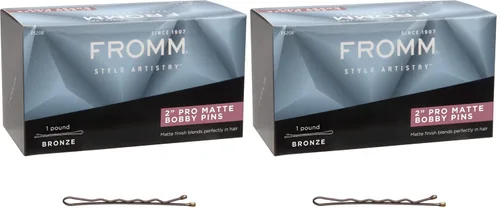 Miniatura 10 de Fromm Horquillas de pelo negro mate de 2 pulgadas, prensadas antideslizantes con fuerte sujeción y puntas de bola, estilo seguro durante todo el día