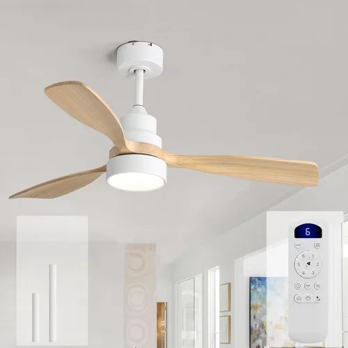Miniatura 23 de Sofucor Ventiladores de techo de 52 pulgadas, sin luz, ventilador de techo para exteriores con control remoto, motor CC reversible de 3 cuchillas