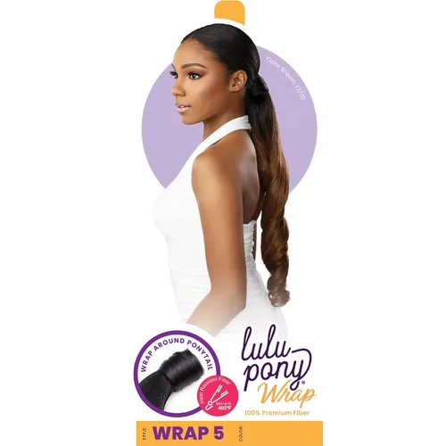 Miniatura 5 de Sensationnel Lulu pony wrap hairextensions- 5 colas de caballo yaki sintéticas de alto calor o hasta hacer peluca de pelo (T2/27)