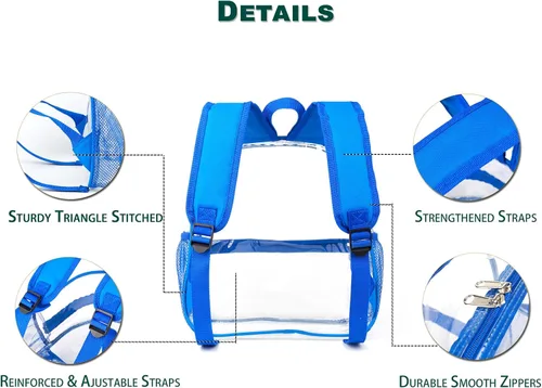 Miniatura 33 de Keepcross Mochila transparente de 12 x 6 x 12 pulgadas para eventos de estadio, bolsa transparente para estadios, eventos deportivos, festivales