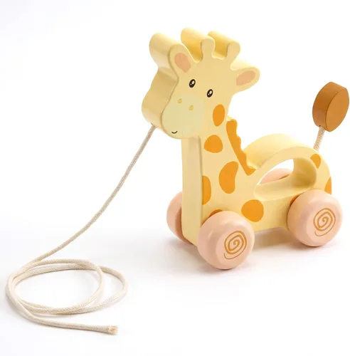 Auto de juguetes para bebés, juguete de madera para niños pequeños, juguete de desarrollo para niñas de 1 año, regalo de cumpleaños (jirafa pequeña)