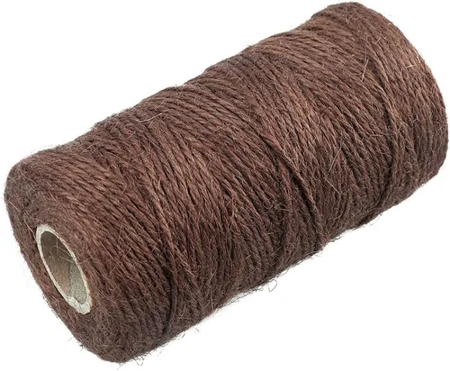 Miniatura 5 de JijAcraft Cuerda de yute de 328 pies, cuerda de cáñamo natural de 0.079 pulgadas de color para envolver regalos, 3 capas marrón para plantas Marrón