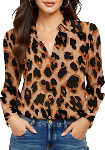 Miniatura 46 de Camisas sin planchado y sin arrugas para mujer, con botones, de manga larga, de seda de morera, blusas casuales para el trabajo