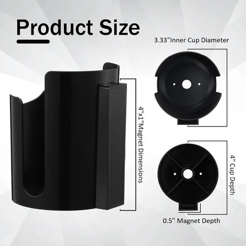 Miniatura 3 de Honeydak Paquete de 2 portavasos magnéticos resistentes para automóvil, soporte magnético universal para latas, tractor, camión, imán fuerte, se