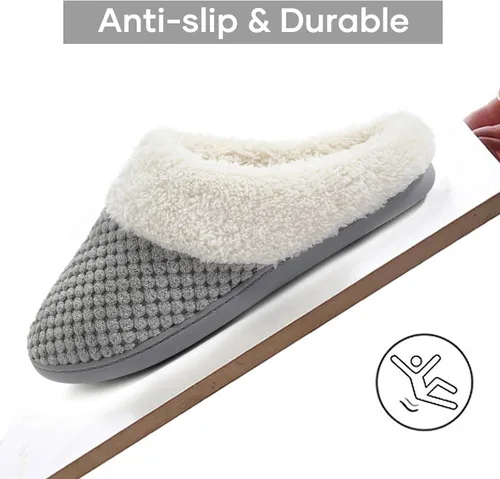 Miniatura 5 de ULTRAIDEAS Pantuflas de forro polar cómodas para mujer, de espuma viscoelástica, sin cordones, para interiores y exteriores