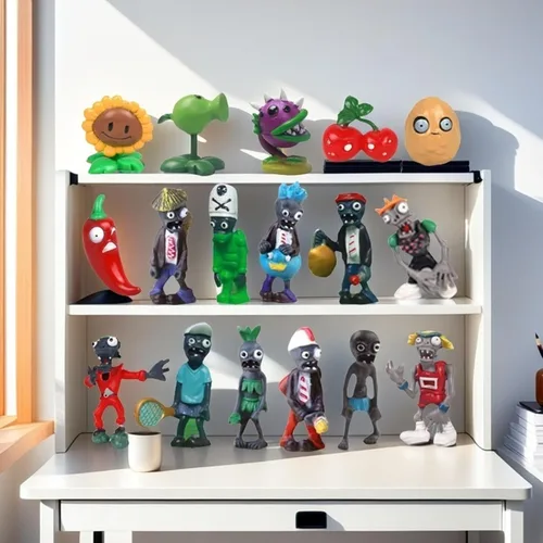 Miniatura 6 de JHESAO Juego de 17 piezas de juguetes de plantas de PVZ, figuras de zombies, serie PVZ, juguetes de PVC, grandes regalos para niños y fanáticos