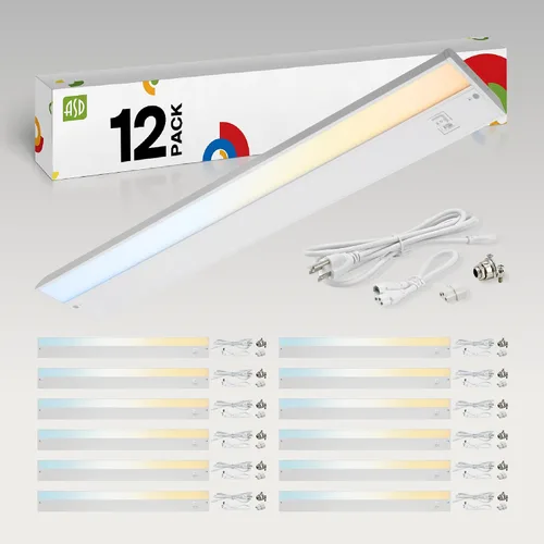 Miniatura 17 de ASD Iluminación LED para debajo del gabinete con enchufe o cableado de 9 pulgadas, luces regulables debajo del gabinete con interruptor