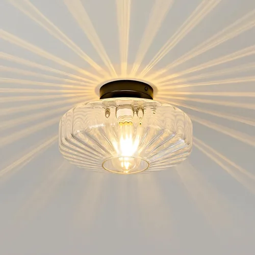 Luces de techo semiempotradas de vidrio - 30 cm Luminaria vintage de estilo moderno de mediados de siglo - Monturas de luz únicas de estilo Art Deco