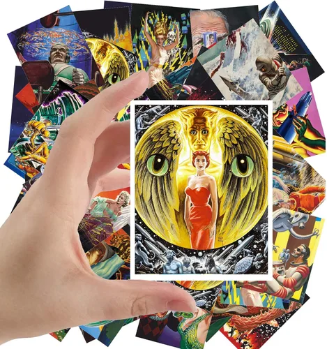 Miniatura 4 de Pegatinas grandes (24 piezas 2.5"x3.5") Vintage SciFi Comic Arte Futurista Revista Ilustración Aqua