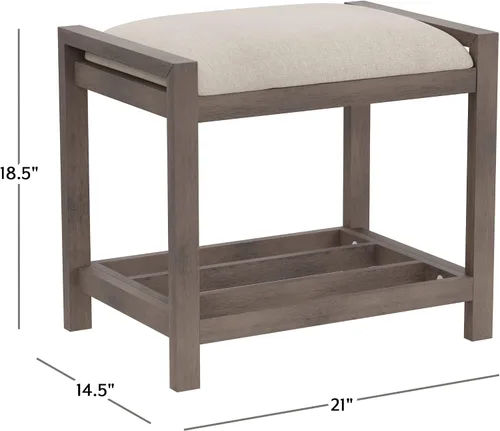 Miniatura 4 de Hillsdale Muebles Amelia - Taburete de tocador, gris antiguo
