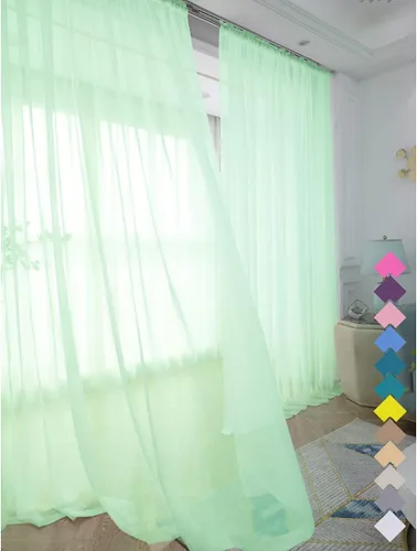 Miniatura 12 de L&TEC Cortinas traslúcidas para la ventana de color beige, 2 paneles de 48x45 pulgadas, con bolsillo básico para la barra de la cortina