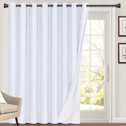 Miniatura 85 de Primitive - Cortinas opacas 100 % de lino texturizado natural para dormitorio, sala de estar, cortinas para ahorra energía, tela de arpillera