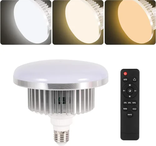 Bombilla LED tricolor regulable de 175 W para fotografía de 3000 a 6700 K, bombilla de caja de luz de color en enchufe E27 para fotografía,