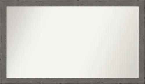 Miniatura 114 de Amanti Art Espejo de baño gris para sobre el fregadero, 31 x 48 pulgadas, espejo de tocador rectangular estrecho de color gris, marco de madera