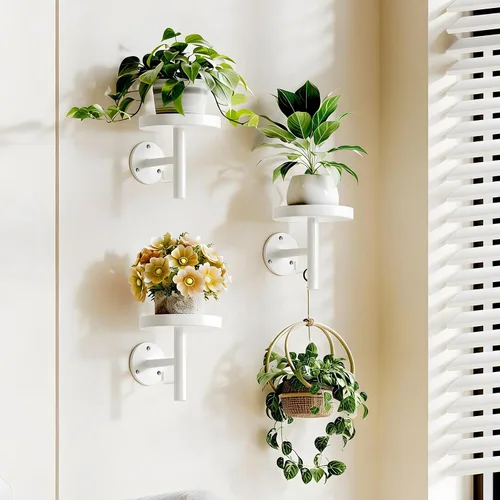 Miniatura 9 de YUOROS Paquete de 3 Soportes de Plantas de Pared, Macetas de Pared para Plantas de Interior, Estanterías Colgantes para Plantas de Ventana, Negro