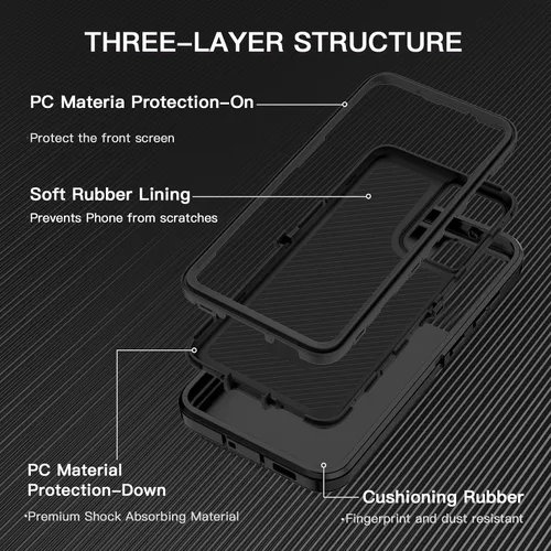 Miniatura 2 de I-HONVA para Samsung Galaxy S21 FE 5G, Funda Resistente a Golpes, Polvo y Caídas de 3 Capas, Protección Completa del Cuerpo