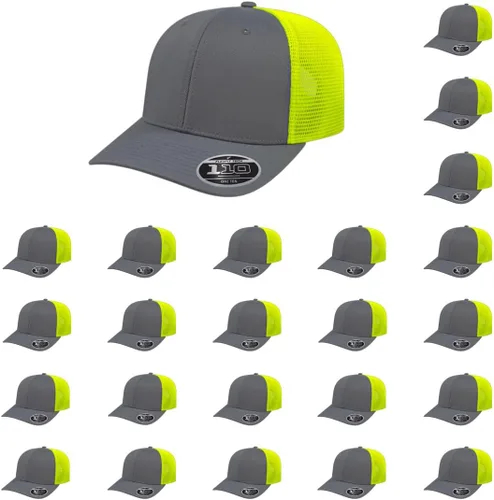 Miniatura 50 de Cap America i8502 Flexfit 110 Premium - Gorra de camionero de perfil medio con 6 paneles de malla trasera con protección UV y cierre ajustable Azul