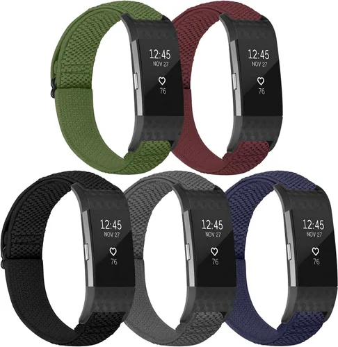 TumpCez Bandas elásticas compatibles con Fitbit Charge 2, correa de repuesto ajustable elástica de nailon suave Solo Loop para Fitbit Charge 2,
