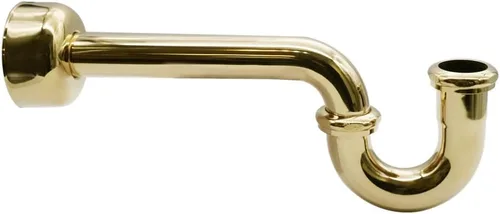 Westbrass A400-1-01 1-1/2" OD 17 calibre P-Trampa con brida de caja alta, latón pulido