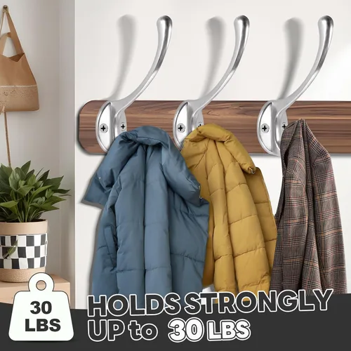 Miniatura 3 de Ganchos de pared para colgar, paquete de 15 ganchos resistentes de metal para abrigos, para sala de estar, baño, cocina, dormitorio para toalla