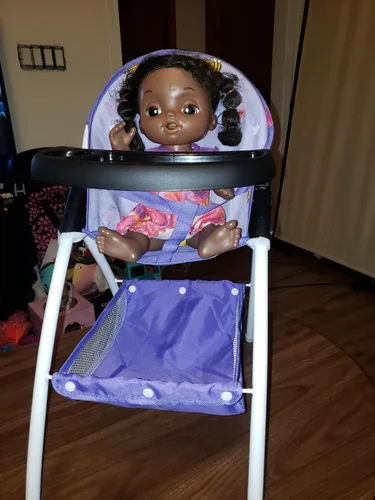 Miniatura 5 de Anivia Silla alta de muñeca de bebé, silla alta de juguete para muñeca de bebé (DH010-PURPLE)