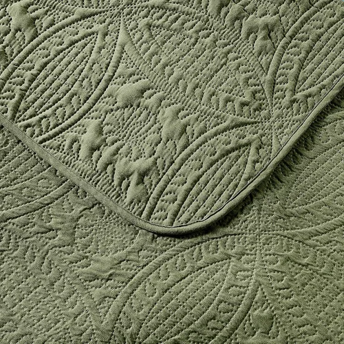 Miniatura 4 de Pure Bedding - Juego de edredón tamaño matrimonial/Queen, color verde oliva, colcha de gran tamaño, ligera, microfibra suave para todas