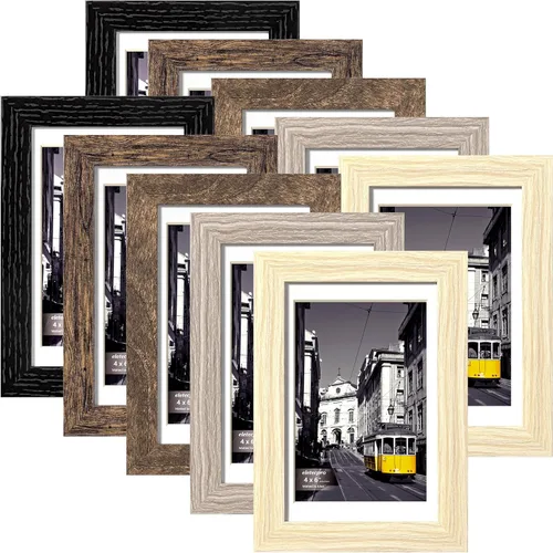 Miniatura 8 de eletecpro - Juego de 10 marcos de fotos de 5 x 7 pulgadas, collage de marcos de fotos para decoración de pared, muestra fotos de 4 x 6
