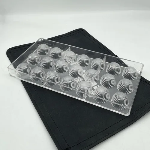 Miniatura 2 de Molde de policarbonato para bombas de chocolate, 21 tazas, forma de bala en espiral, molde para inyección, molde de inyección de plástico sólido