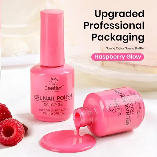 Miniatura 323 de Beetles - Esmalte de uñas de gel rosa claro, 0.5 fl oz, color rosa bebé, esmalte de gel que se absorbe con luz UV LED, arte de uñas de verano, salón
