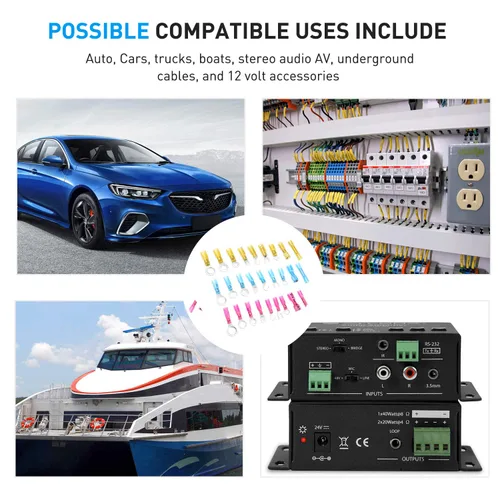 Miniatura 7 de Nilight - 50006R 135 conectores de alambre termorretráctiles - Kit de terminales eléctricos - Surtido de conectores de crimpado automotriz marino