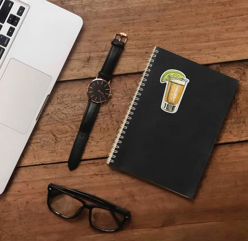 Miniatura 2 de Pegatina de lima y tequila – Calcomanía de vidrio de tequila, calcomanía de alcohol de la hora feliz para frasco, bonita calcomanía de borde de sal