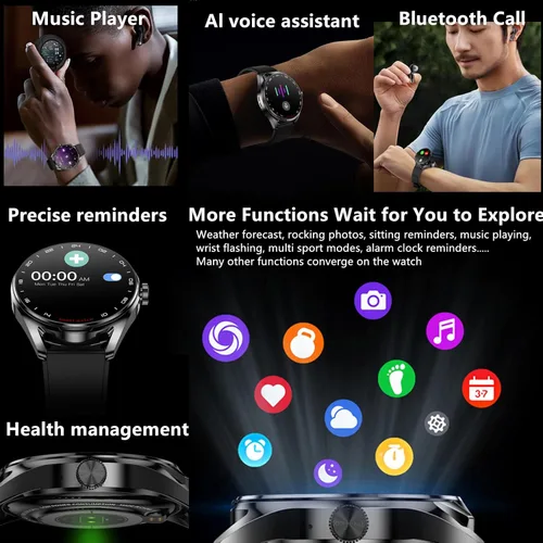 Miniatura 7 de Reloj inteligente D9 con auriculares incorporados de 1.46 pulgadas, llamadas Bluetooth, reloj 2 en 1, monitor de salud y fitness, monitor de sueño