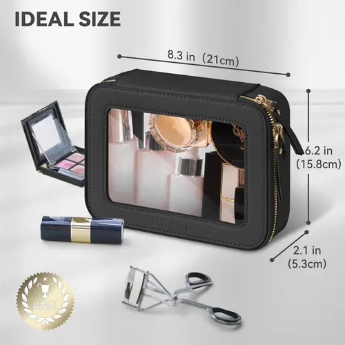 Miniatura 3 de Prite Bolsa de maquillaje transparente, estuche organizador de cosméticos, bolsa de aseo de viaje impermeable, bolsa para el cuidado de la piel