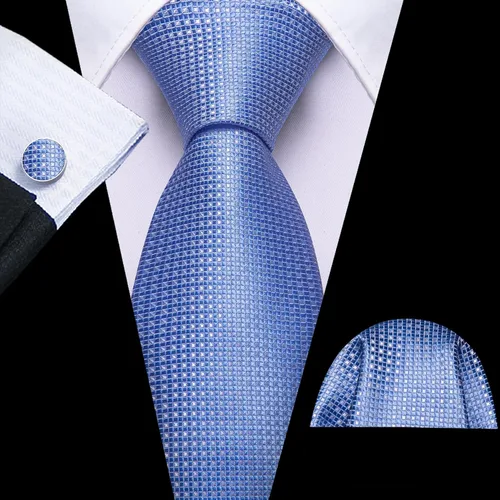 Miniatura 36 de Barry.Wang Corbatas de seda para hombre, diseño de lunares, gemelos cuadrados de bolsillo, gemelos para negocios, boda