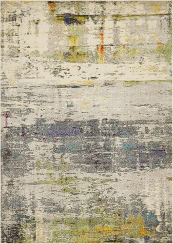 Miniatura 9 de Tapete abstracto Unique Loom, colección Estrella, moderno, multiárea, Polipropileno, Gris