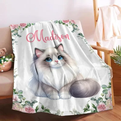 Miniatura 17 de Manta de bebé personalizada para niñas y niños pequeños, recién nacidos, regalos personalizados de vaca floral con nombre y texto, 40 x 30 pulgadas