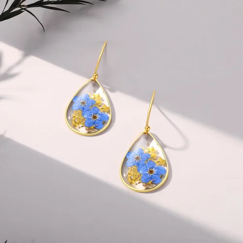 Miniatura 86 de Forget-Me-Not and Queen Anne's Lace Pressed Wildflower Earrings Pressed Flower Earrings Handmade Drop and Dangle Earrings Gift for Woman