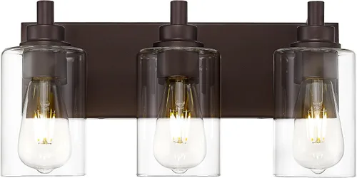 Miniatura 10 de Lámparas de baño, lámpara de tocador moderna de 4 luces con pantalla en forma de copa de vino de vidrio transparente, accesorios de iluminación Negro