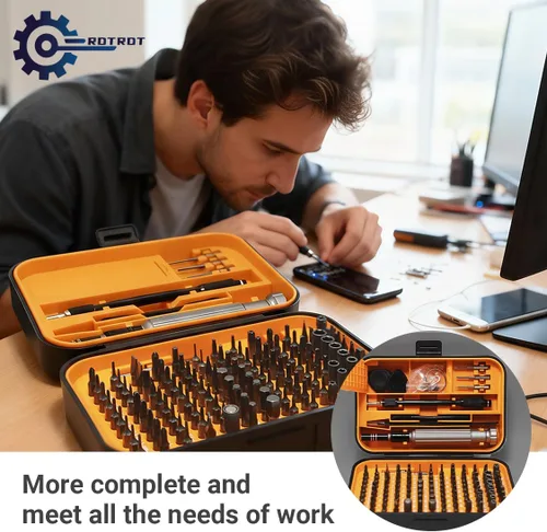 Miniatura 5 de Juego de destornilladores de precisión de 150 piezas, juego de destornilladores magnéticos electrónicos 150 en 1 con kit de herramientas