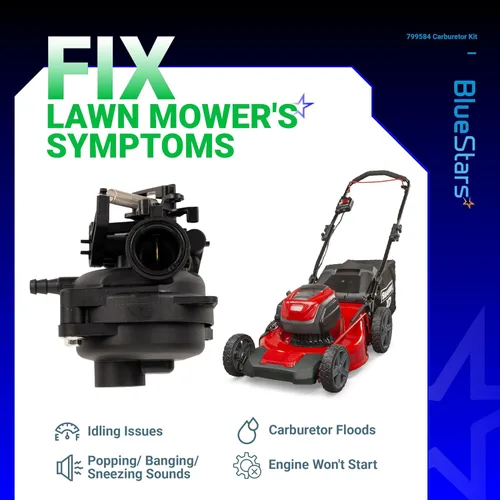 Miniatura 7 de BlueStars 799584 592361 Carburador - Compatible con motores de 140cc Husqvarna LC121P Troy-Bilt TB110 TB200 B110 cortacésped - Reemplaza 594058