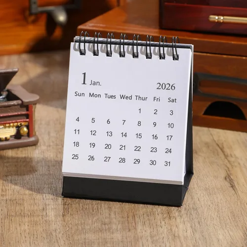 Miniatura 4 de Mini calendario de escritorio 2026-2027, calendario de escritorio pequeño de enero de 2026 a junio de 2027, mini calendario diario, encuadernación