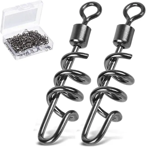 Miniatura 6 de AMYSPORTS Giratorios de pesca Sacacorchos a presión Giratorios de aparejos de pesca Aguas saladas Líder de agua dulce Señuelo línea Conector