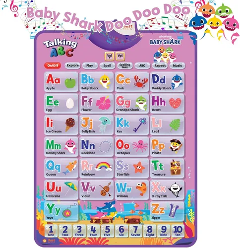 Miniatura 2 de Pinkfong BabyShark - Juguete de aprendizaje del alfabeto y números para niñas, edición rosa, tapete musical oficial de PinkFong Los mejores